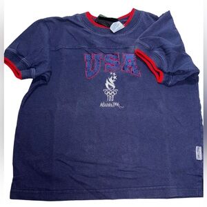 Mighty Mac 1996 USA Atlanta Olympics Vintage Navy Kids Shirt